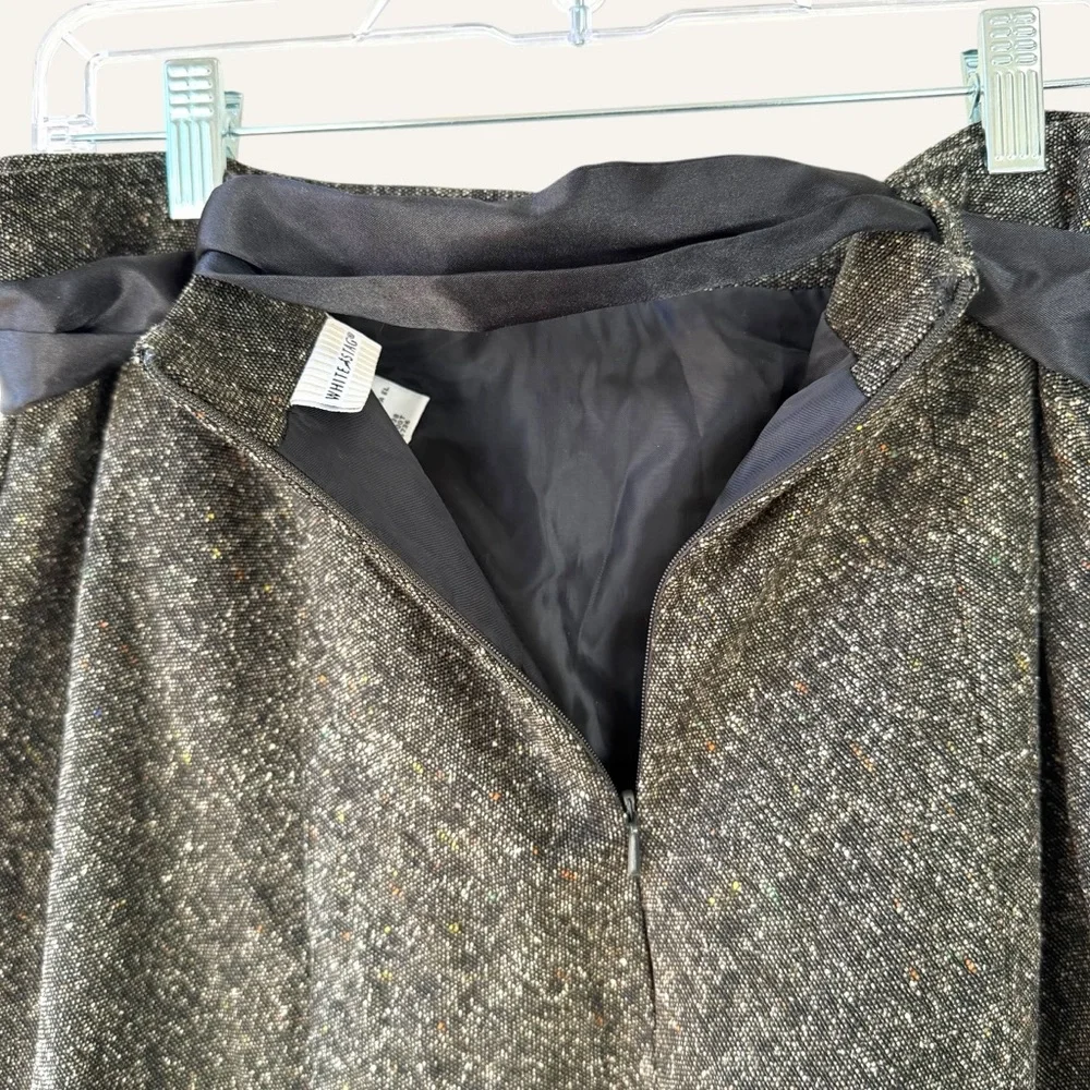 White Stag Tweed Flowy Midi Maxi‎ Skirt - Dark Academia Preppy Bow Size 14 - Picture 8 of 10